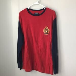 Polo Ralph Lauren mens waffle knit colorblock sleepwear top XL embroidered crest
